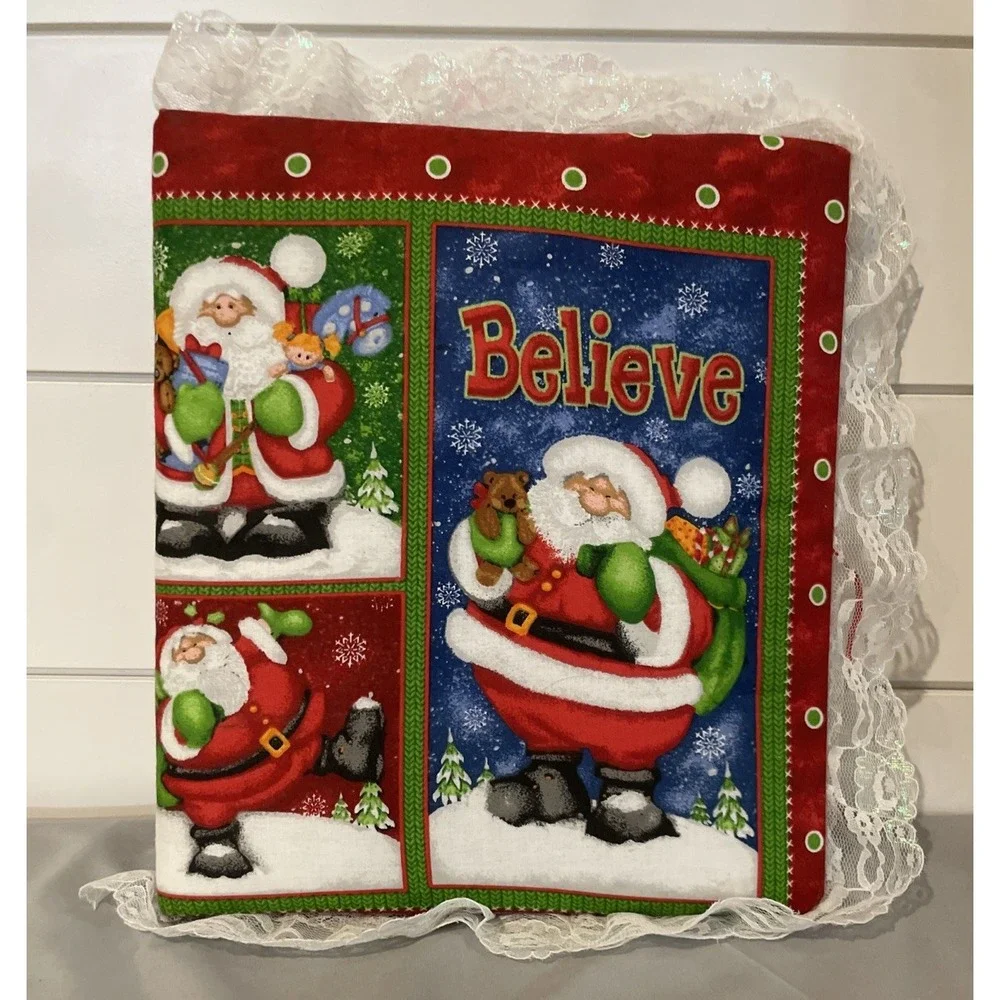 Handmade Scrapbook‎ Quilt Vintage Christmas Photo Album, Santa
